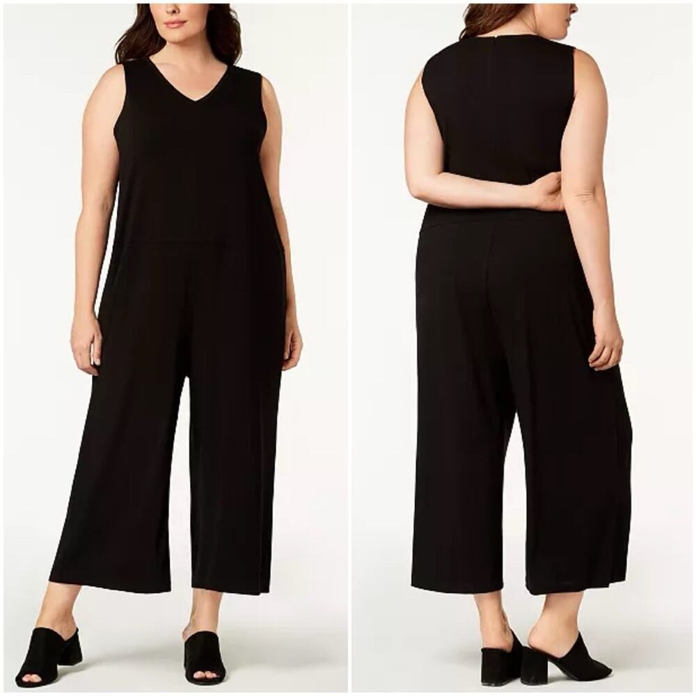 Eileen Fisher Stretchy Jersey Wide-Leg Jumpsuit